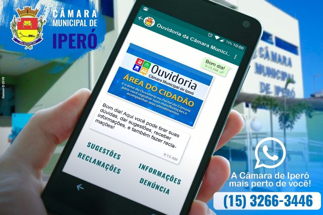 Whatsapp é integrado à Ouvidoria da Câmara | Câmara Municipal de Iperó